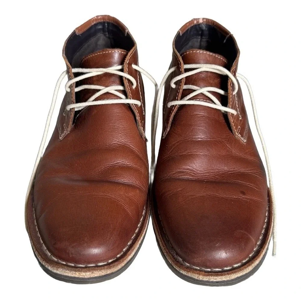 Kenneth Cole Reaction Eclectic Grandpa Grunge Brown Leather Chukka Boots Size 11